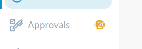 1440 wide sidebar, 120 pending approvals: the '1' falls out of the pill