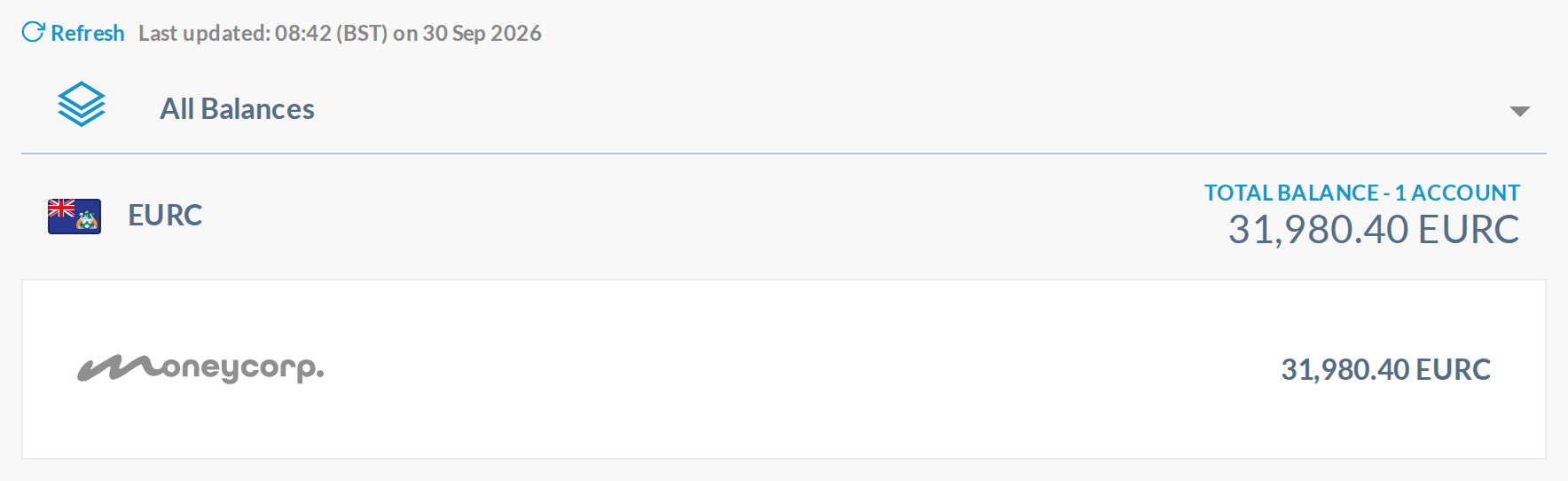 1440px, live currencies API: 'EURC' header with no name under it
