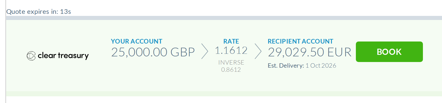 992px: same quote with amounts, rate and delivery date.
